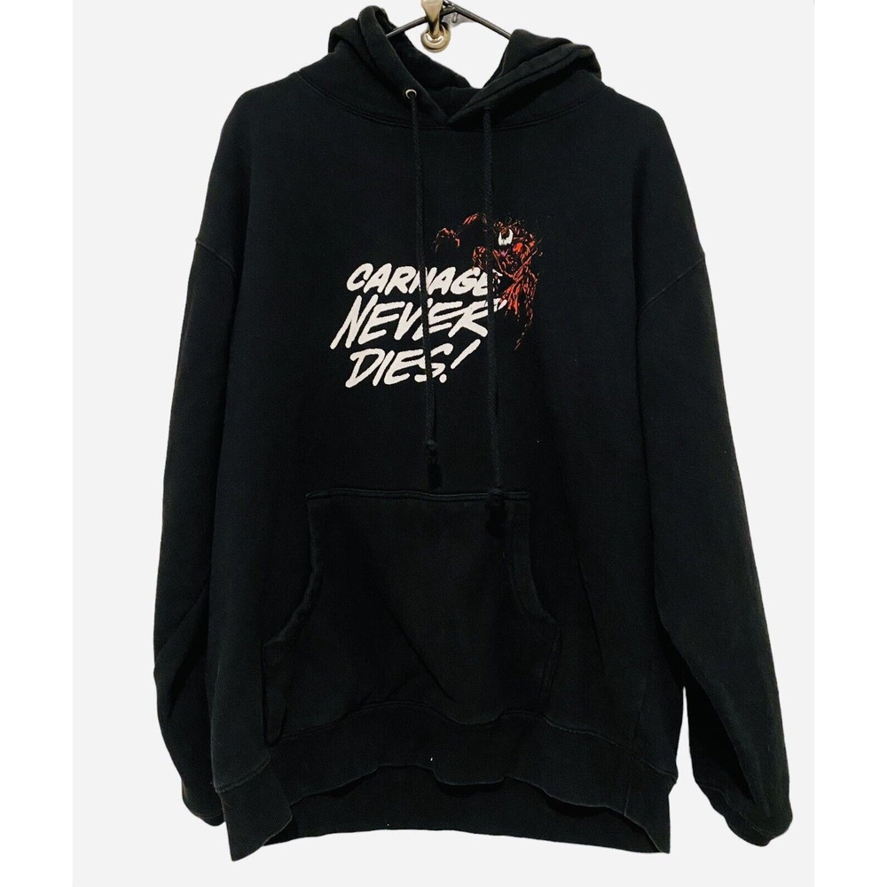 Marvel Comics Sweater Hoodie Carnage Never Dies Men Size Large Spider-Man Venom
